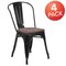 Flash Furniture Black Metal Stackable Chair with Wood Seat, PK4 4-CH-31230-BK-WD-GG - alternate 3